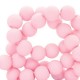 Acrylic beads 8mm round Matt Light rose